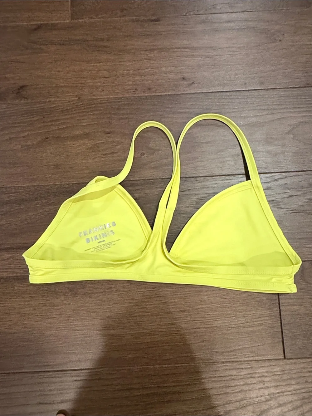 Frankie's Bikinis Neon Yellow Triangle Thong Bikini Set Medium - C27-097